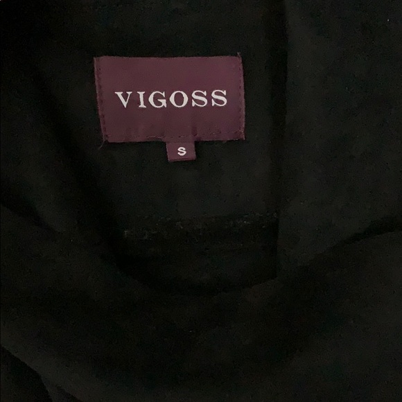 Black faux suede drape zipper jacket - Picture 5 of 5